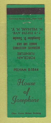 Matchbook Cover - House of Josephine Porcelain Furniture North Pelham NY WEAR