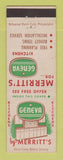 Matchbook Cover - Merritt's Geneva Kitchens Reading PA