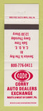 Matchbook Cover - Cade Corry Auto Dealers Exchange Corry PA