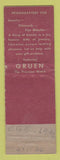 Matchbook Cover - Gruen Watches Ray Fawcett Jewelry Long Beach CA WORN