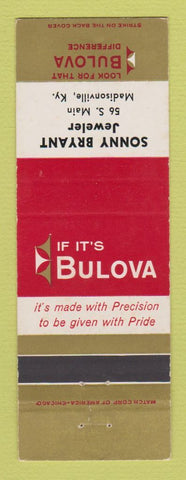 Matchbook Cover - Bulova Watches Sonny Bryant Jewelry Madisonville KY