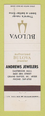 Matchbook Cover - Bulova Watches Andrews Jewelry Grand Rapids MI