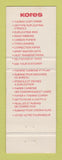 Matchbook Cover - Kores Copy Paper Ink QC? WEAR
