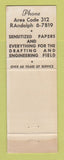 Matchbook Cover - US Blue Print Paper Chicago IL WEAR