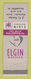Matchbook Cover - Elgin Watches JC Greenya Jewelry Williamsport PA