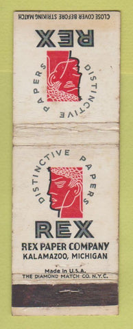 Matchbook Cover - Rex Paper Company Kalamazoo MI WORN