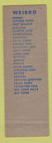 Matchbook Cover - Weibro Paper Supply South Bend IN
