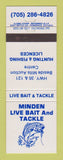 Matchbook Cover - Minden Live Bait Tackle Fishing Minden ON