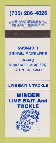 Matchbook Cover - Minden Live Bait Tackle Fishing Minden ON
