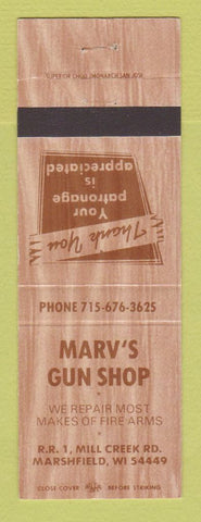Matchbook Cover - Marv's Gun Shop Marshfield WI