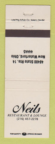 Matchbook Cover - Neils Restaurant Lounge New Waterford OH