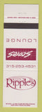 Matchbook Cover - Ripples Scores Lounge Holiday Inn Auburn NY