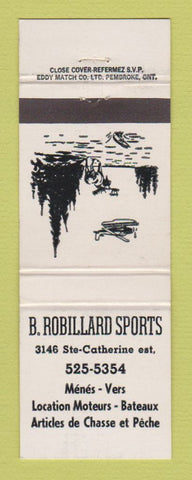 Matchbook Cover - B Robillard Sports Quebec QC WEAR