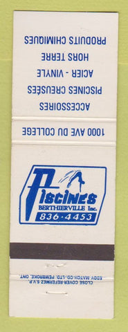 Matchbook Cover - Piscines Berthierville QC