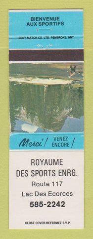 Matchbook Cover - Royaume Des Sports Lac Des Ecorces QC
