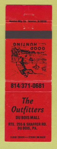 Matchbook Cover - The Outfitters DuBois PA sporting goods