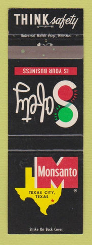 Matchbook Cover - Monsanto Texas City TX Safety