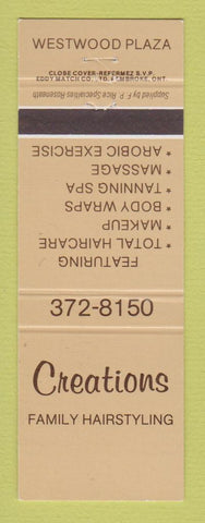 Matchbook Cover - Creations Hair Salon Canada