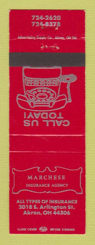 Matchbook Cover - Marchese Insurance Akron OH
