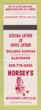 Matchbook Cover - Horsey's Restaurant Nite Club Maple Shade NJ