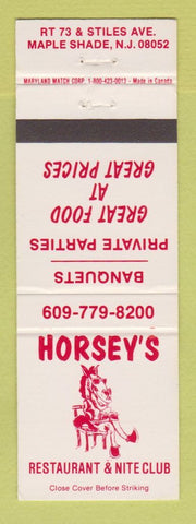 Matchbook Cover - Horsey's Restaurant Nite Club Maple Shade NJ