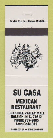 Matchbook Cover - Su Casa Mexican Restaurant Raleigh NC