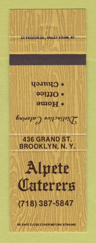 Matchbook Cover - Alpete Catering Brooklyn NY