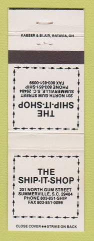 Matchbook Cover - The Ship It Shop Summerville SC