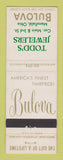Matchbook Cover - Bulova Watches Todd's Jewelry Mansfield OH