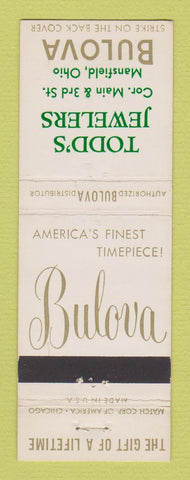 Matchbook Cover - Bulova Watches Todd's Jewelry Mansfield OH