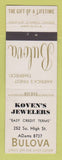 Matchbook Cover - Bulova Watches Koven's Jewelry