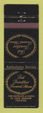 Matchbook Cover - Ted Fendler Funeral Home St Louis MO