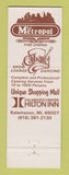 Matchbook Cover - Kalamazoo Center Hilton Inn MI