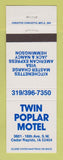 Matchbook Cover - Twin Poplar Motel Cedar Rapids IA