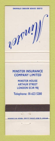 Matchbook Cover - Minster Insurance London UK England WEAR