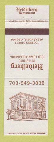 Matchbook Cover - Heidelberg Restaurant Alexandria VA