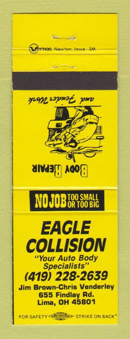 Matchbook Cover - Eagle Collision Auto Body Lima OH