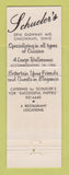 Matchbook Cover - Schueler's Restaurants Cincinnati OH