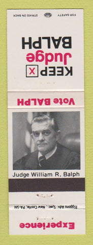 Matchbook Cover - Judge William Balph New Castle PA