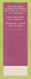 Matchbook Cover - Milford Plaza Best Western New York City