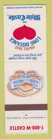 Matchbook Cover - White Castle Hamburgers CHAIN WEAR