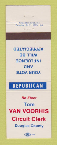 Matchbook Cover - Tom Van Voorhis Circuit Clerk Douglas County