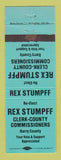 Matchbook Cover - Rex Stumpff Clerk County Commissioner Barry County WEAR
