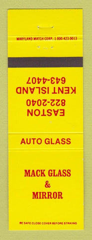 Matchbook Cover - Mack Glass and Mirror Easton Kent Island MD
