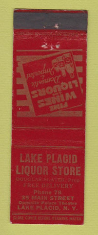 Matchbook Cover - Lake Placid Liquor Store NY RED