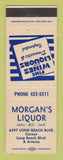 Matchbook Cover - Morgan's Liquor Long Beach? CA WORN BACK