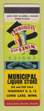 Matchbook Cover - Municipal Liquor Store Long Lake MN WORN BACK