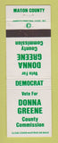 Matchbook Cover - Donna Greene County Commissioner Election Mason County WV?