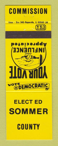 Matchbook Cover - Ed Sommer County Commissioner Election