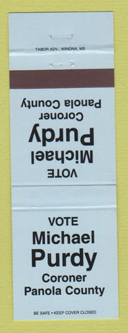Matchbook Cover - Michael Purdy Coroner Election Panola County TX?